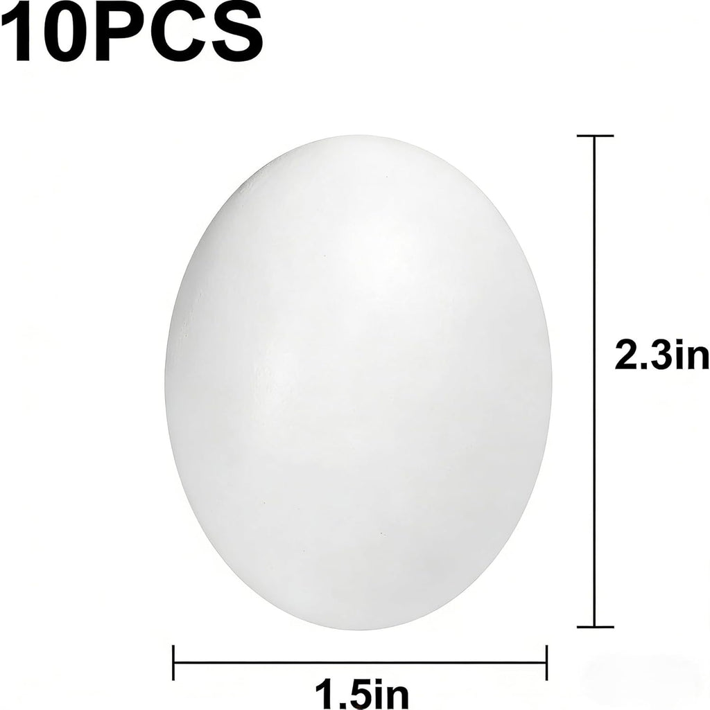 10 Pcs Wooden Easter Egg DIY Painting Kit ，Graffiti Art Crafts Spring Paint Your Own Easter Party Egg Statues ，Brushes Acrylic Paints Party Favor for Easter Spring Party Decorations