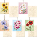 15 Pcs Unfinished Wood Crafts to Paint for Adults, 5.9x4.7 Inch Flowers Paintable Wood Slices Craft Supplies with Ropes, Bulk Predrilled Wooden Ornaments for DIY Painting Craft Decor