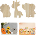 3 Pcs Wooden Blank Cutouts Unfinished Thick Shaped Table Wooden Signs Wood Blocks to Paint for DIY Crafts Holiday Home Tiered Tray Party Decorations Gift Making (Animal)