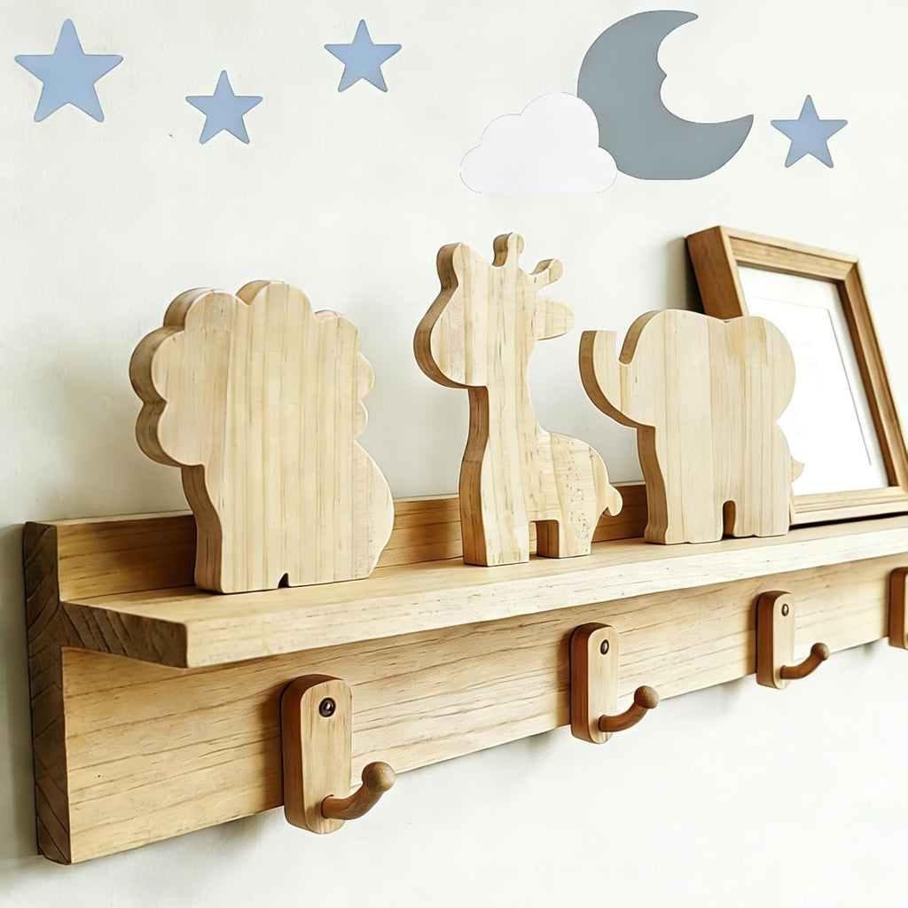 3 Pcs Wooden Blank Cutouts Unfinished Thick Shaped Table Wooden Signs Wood Blocks to Paint for DIY Crafts Holiday Home Tiered Tray Party Decorations Gift Making (Animal)