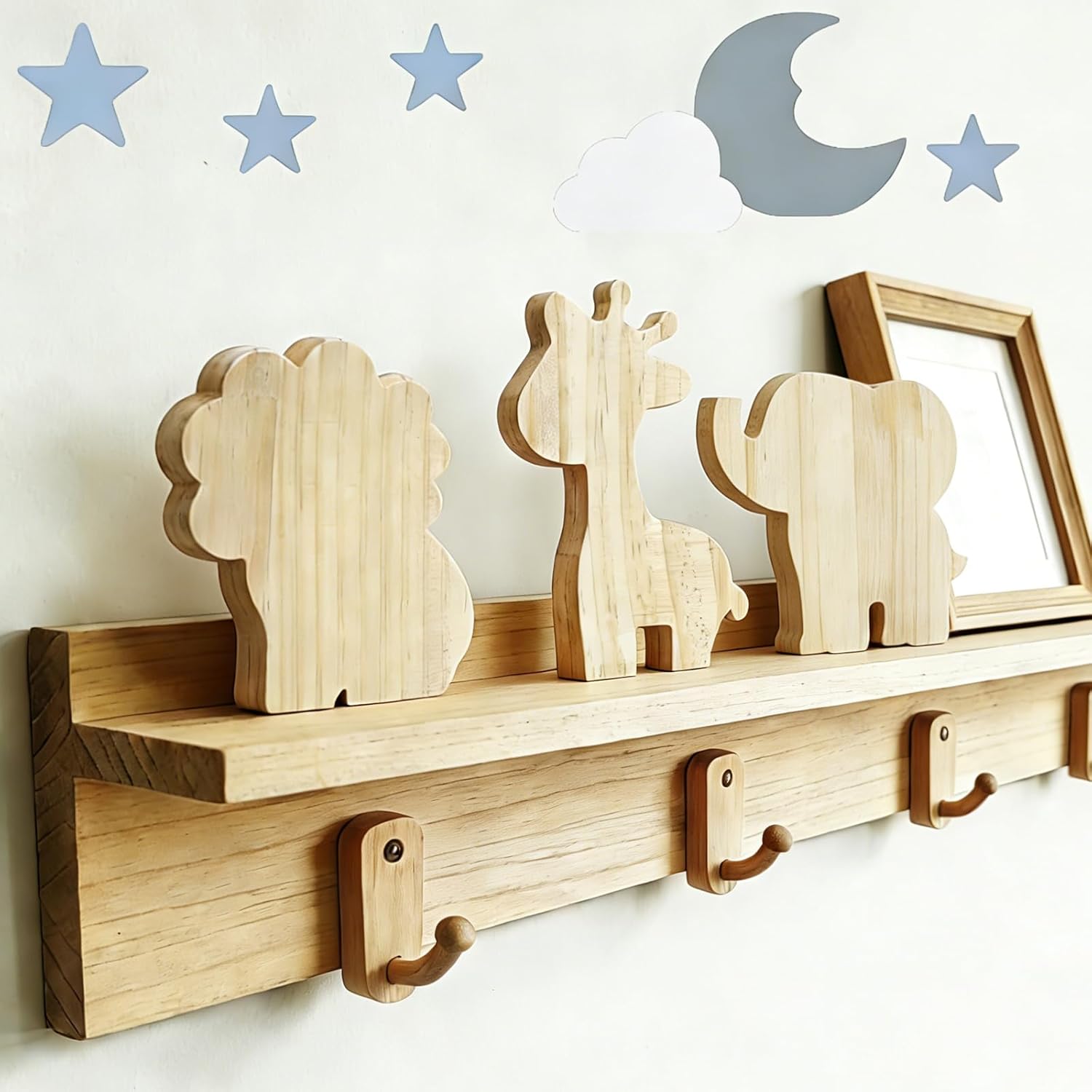 3 Pcs Wooden Blank Cutouts Unfinished Thick Shaped Table Wooden Signs Wood Blocks to Paint for DIY Crafts Holiday Home Tiered Tray Party Decorations Gift Making (Animal)