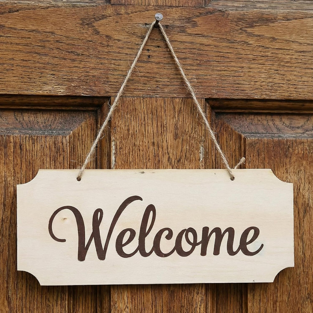 3 Pack Blank Wood Sign for Craft, Unfinished Hanging Wood Sign with Hole Blank Rectangle Hanging Wooden Plaque Door Wall Art Decoration for Painting Writing DIY Home Crafts