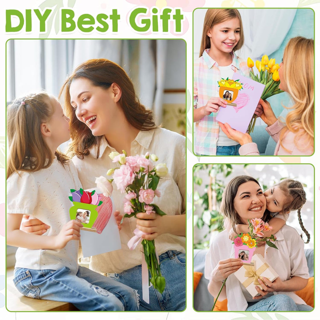8Pcs Flower Spring Wood Crafts to Paint, Wooden Flowers Picture Frame for Craft, Unfinished Spring Picture Frame Craft for Painting, DIY Mother’s Day Gifts Flower Cutouts for Painting Decorations